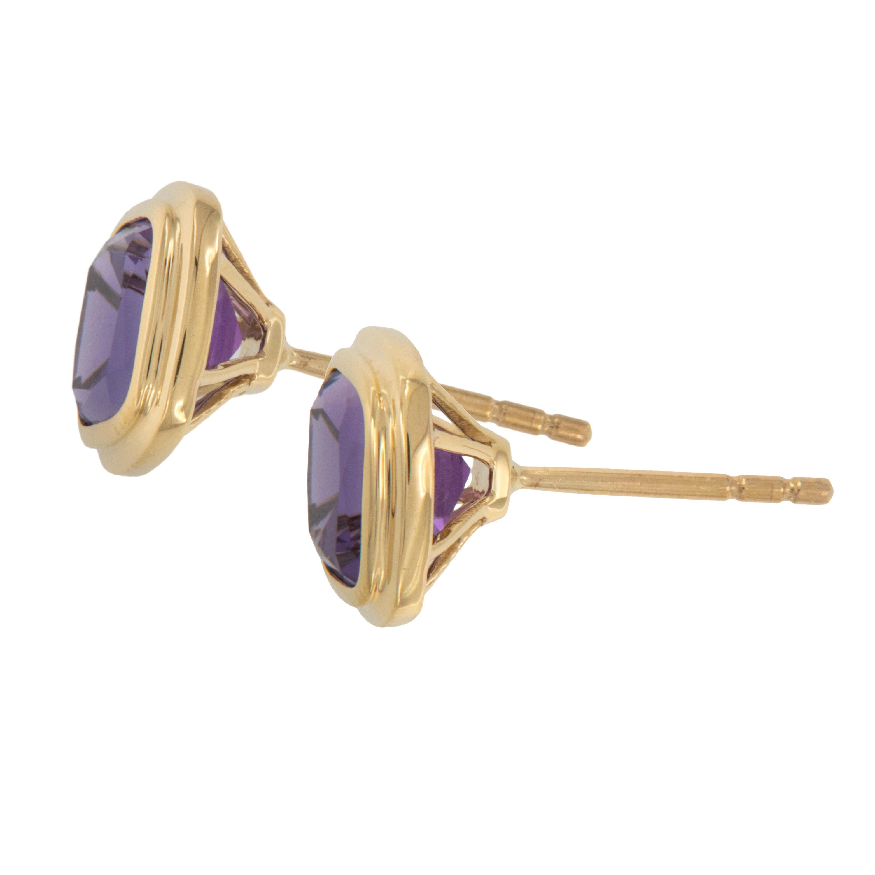 18 Karat Gelbgold 2,68 Karat Amethyst Manhattan Ring von Goshwara (Zeitgenössisch) im Angebot