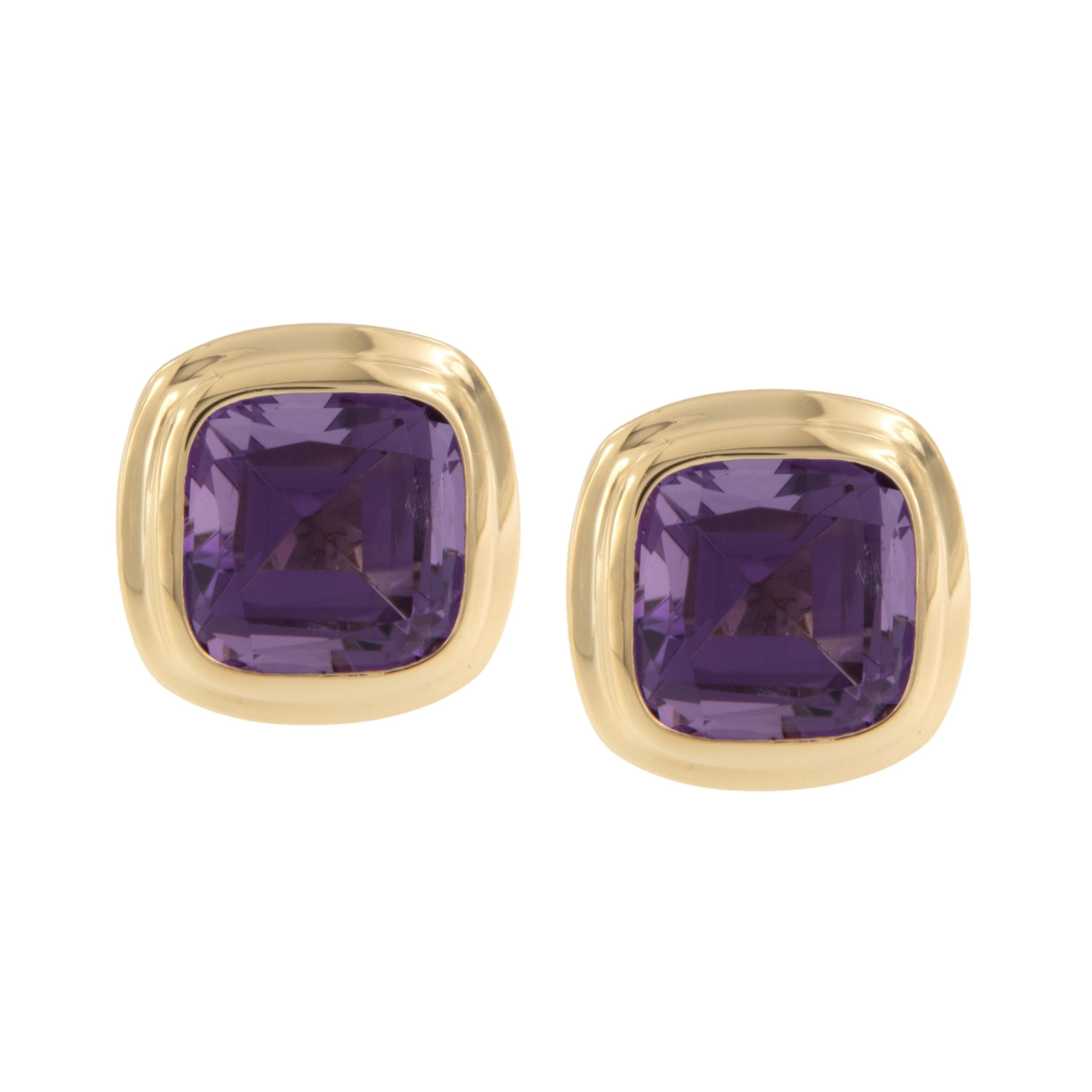 18 Karat Gelbgold 2,68 Karat Amethyst Manhattan Ring von Goshwara im Angebot