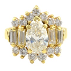 18 Karat Yellow Gold 2.75 CTW Multi Diamond Ring