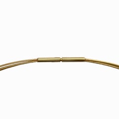 18 Karat Yellow Gold 3 Strands Wire Cable Contemporary Necklace 16 inches Long