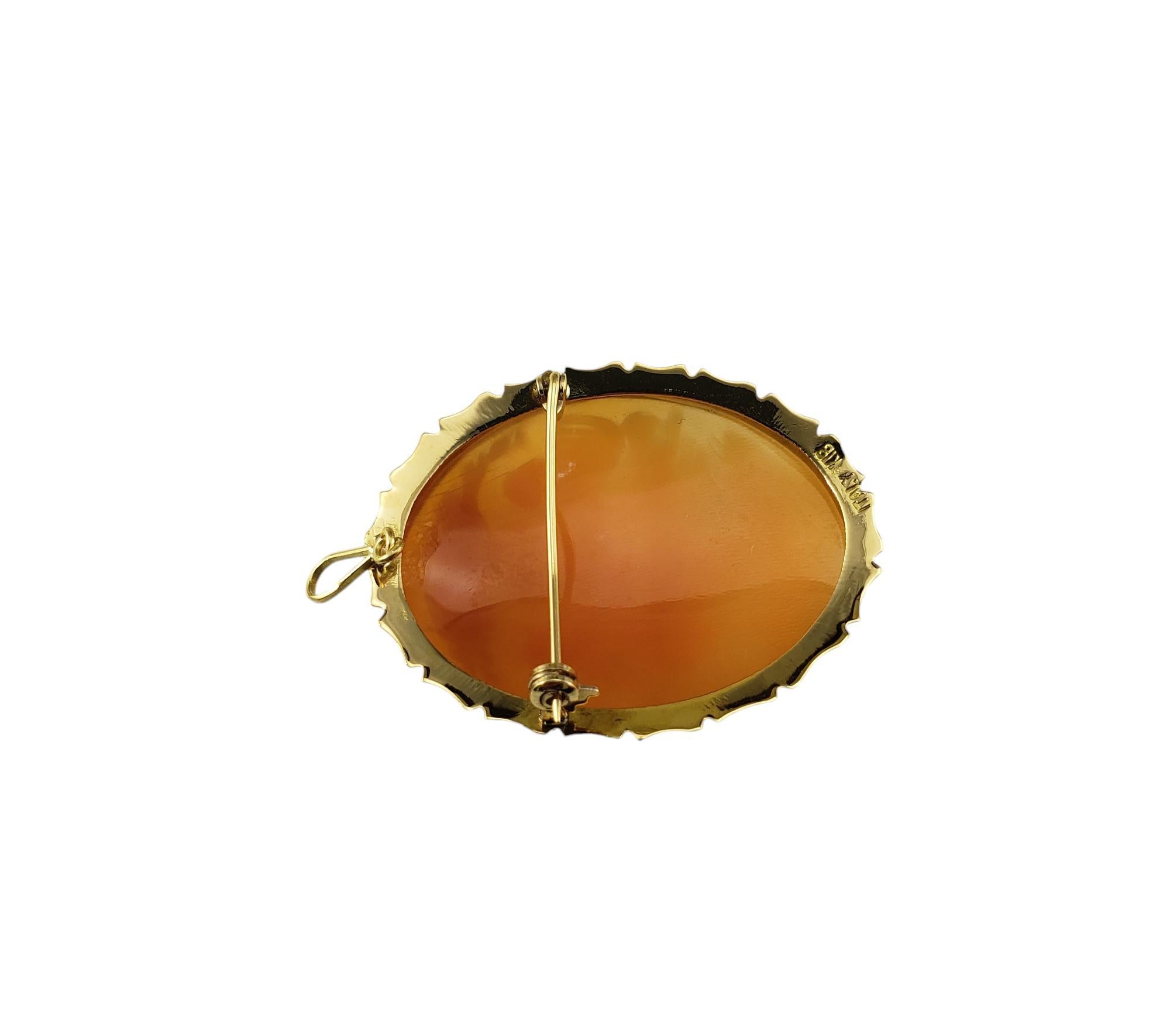 Women's 18 Karat Yellow Gold 3 Women Cameo Brooch/Pendant #18797 For Sale