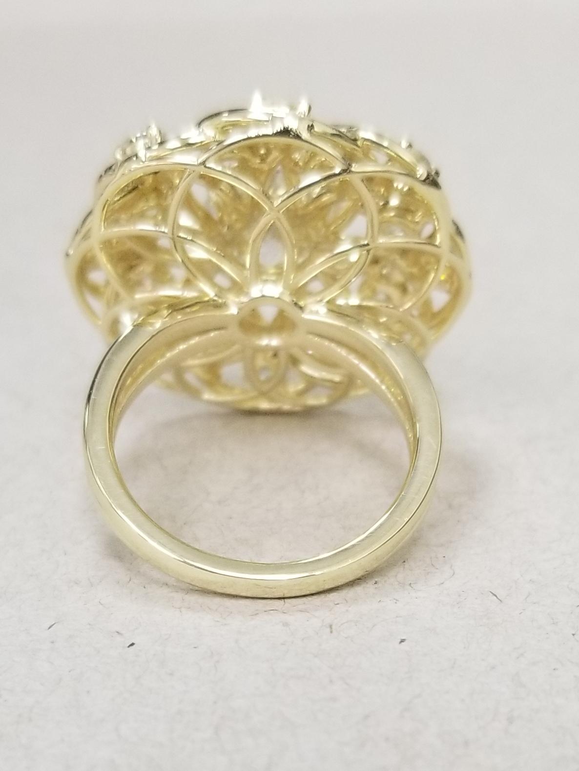 EGL Certified F SI2  3.00Cts. Diamond 18K Yellow Gold Ring 