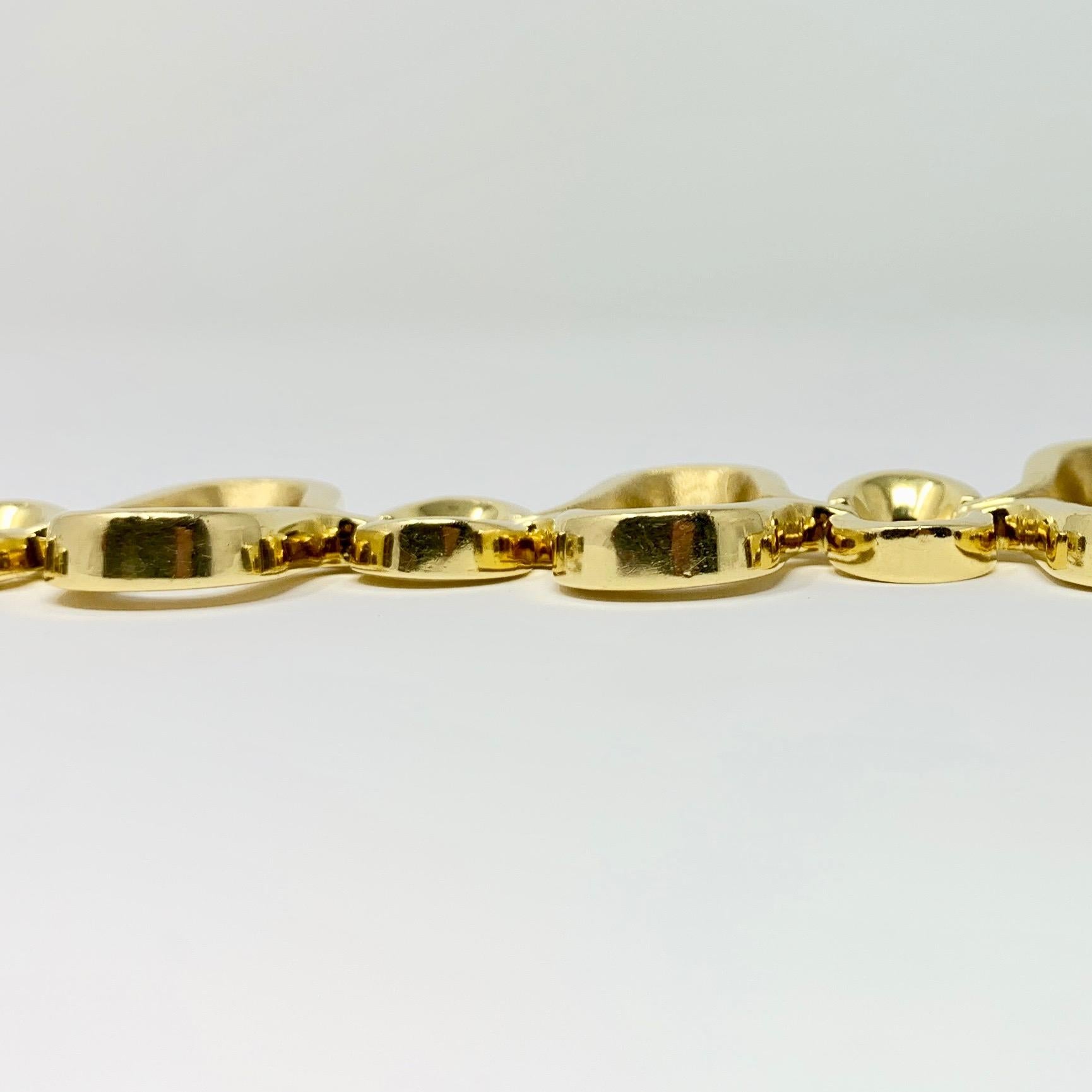 18 Karat Yellow Gold Wide Fancy Link Bracelet 1
