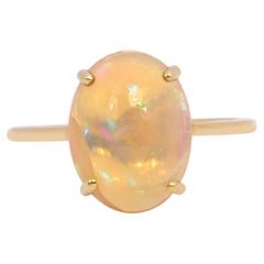 18 Karat Gelbgold 3,71 Karat Opal Solitär Ring