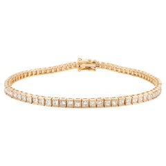 Bracelet tennis en or jaune 18 carats avec diamants de 4,42 carats