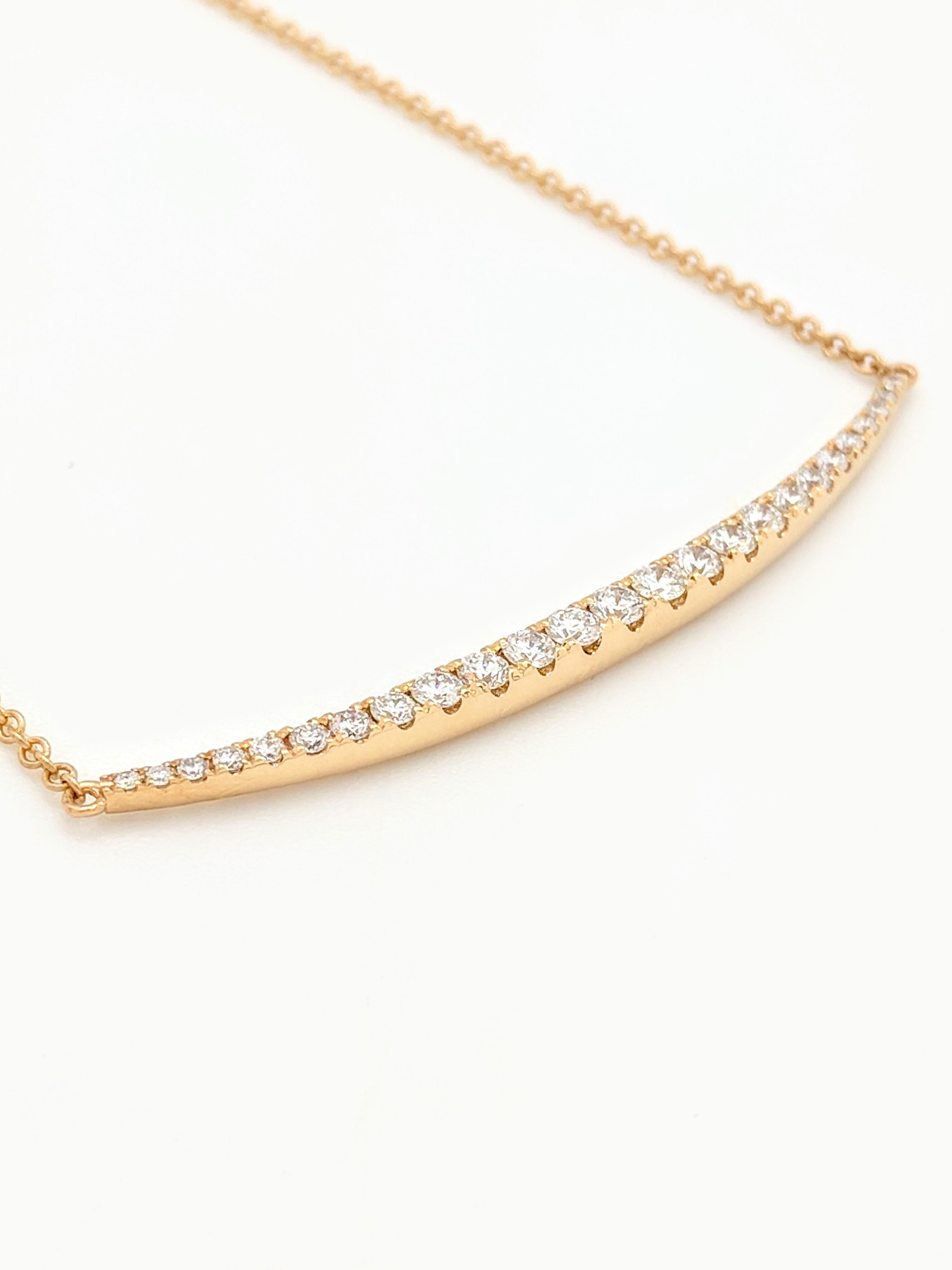 18 Karat Yellow Gold .47 Carat Diamond Pendant Necklace In Excellent Condition In Gainesville, FL