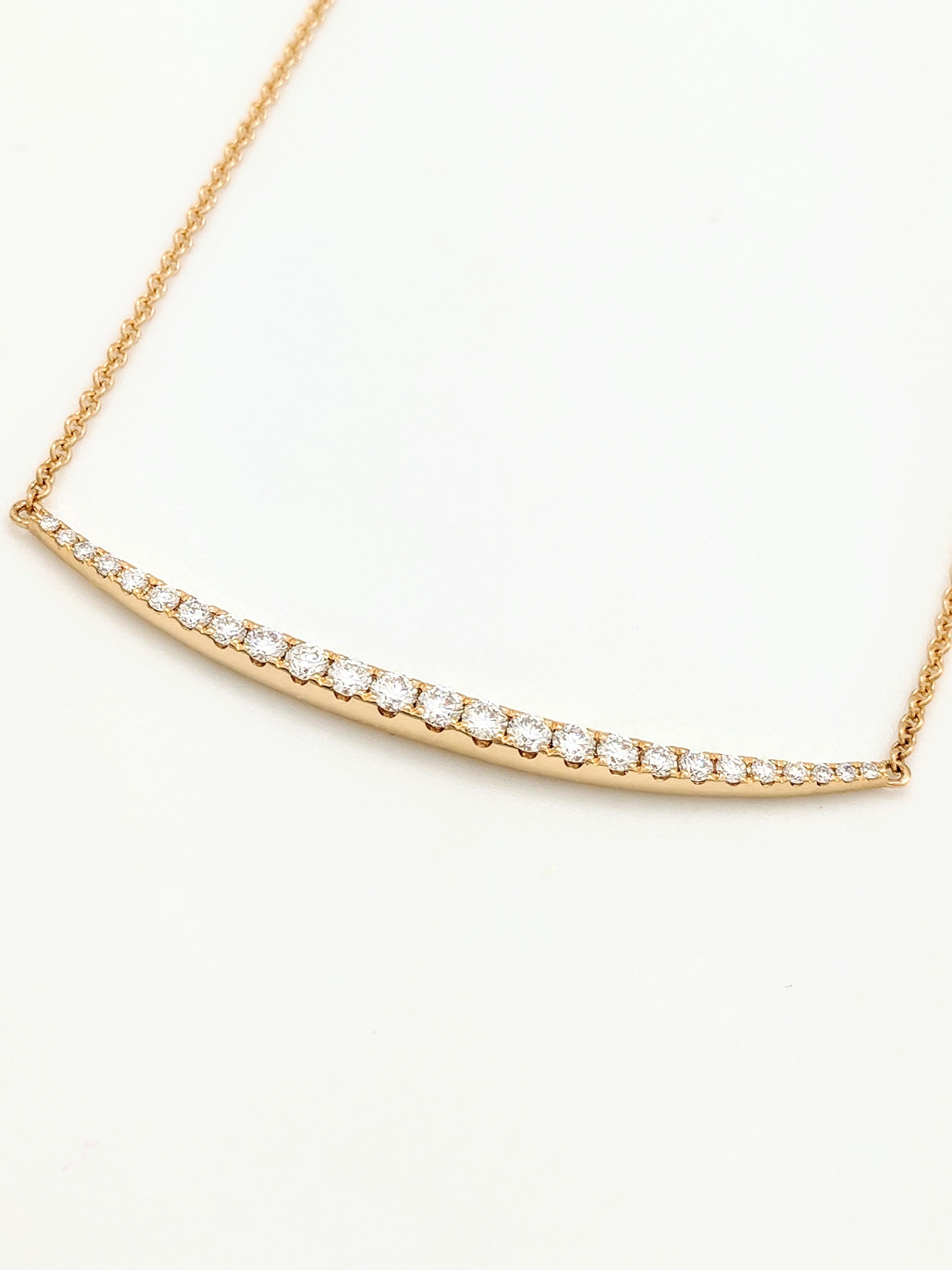 Women's 18 Karat Yellow Gold .47 Carat Diamond Pendant Necklace