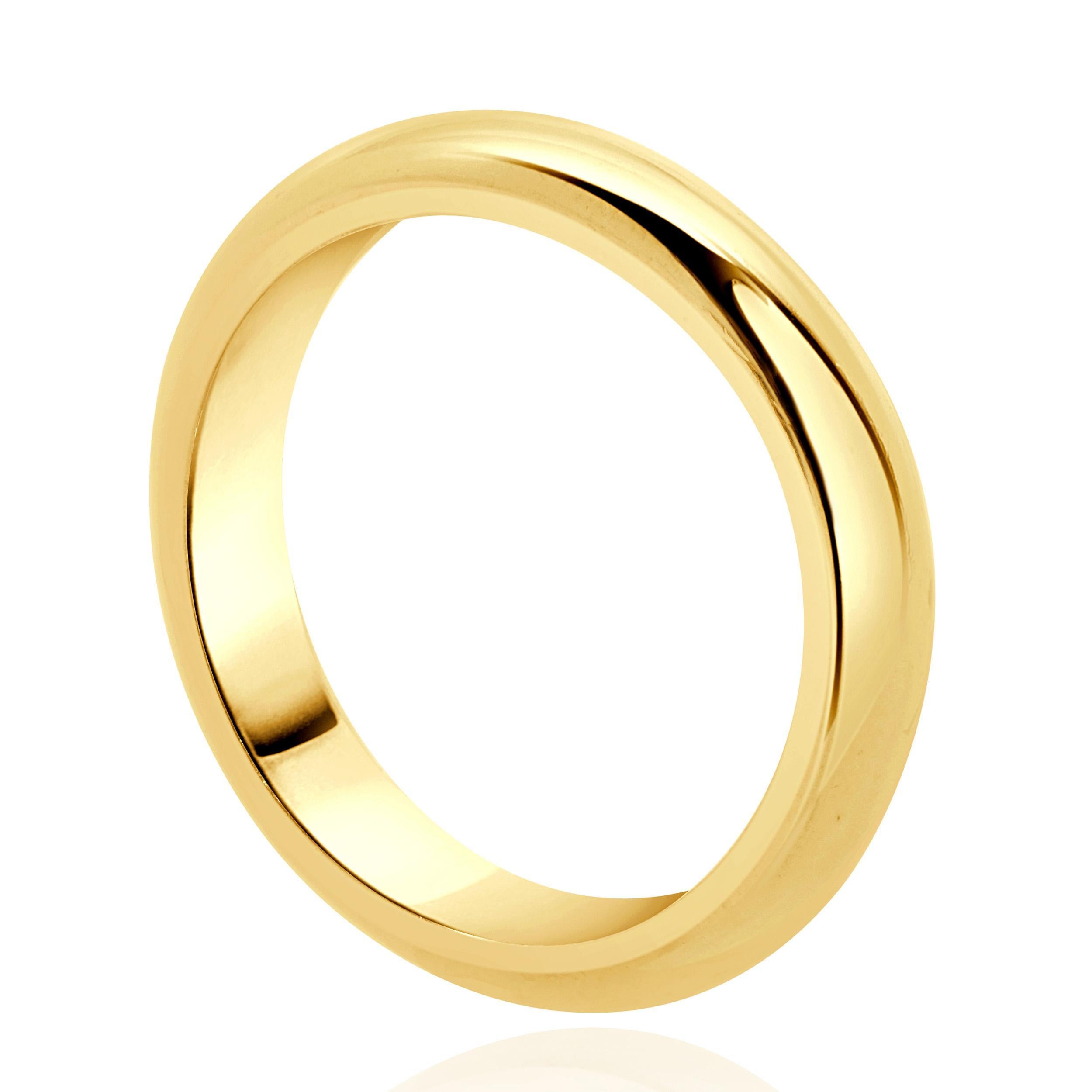 Women's or Men's 18 Karat Yellow Gold 4MM Band For Sale