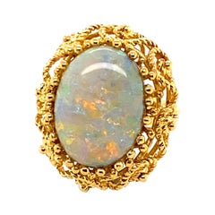 18 Karat Yellow Gold 5 Carat Australian Opal Cocktail Ring