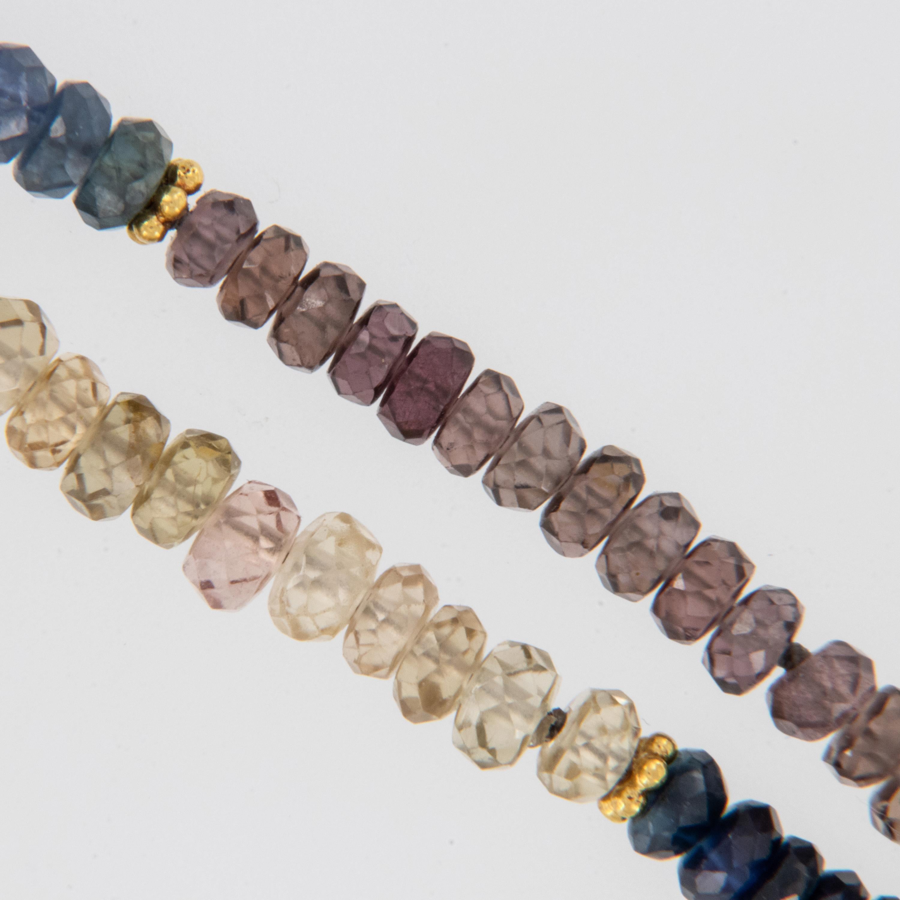 Contemporary 18 Karat Yellow Gold 50.15 Cttw Sapphire Bead Necklace For Sale