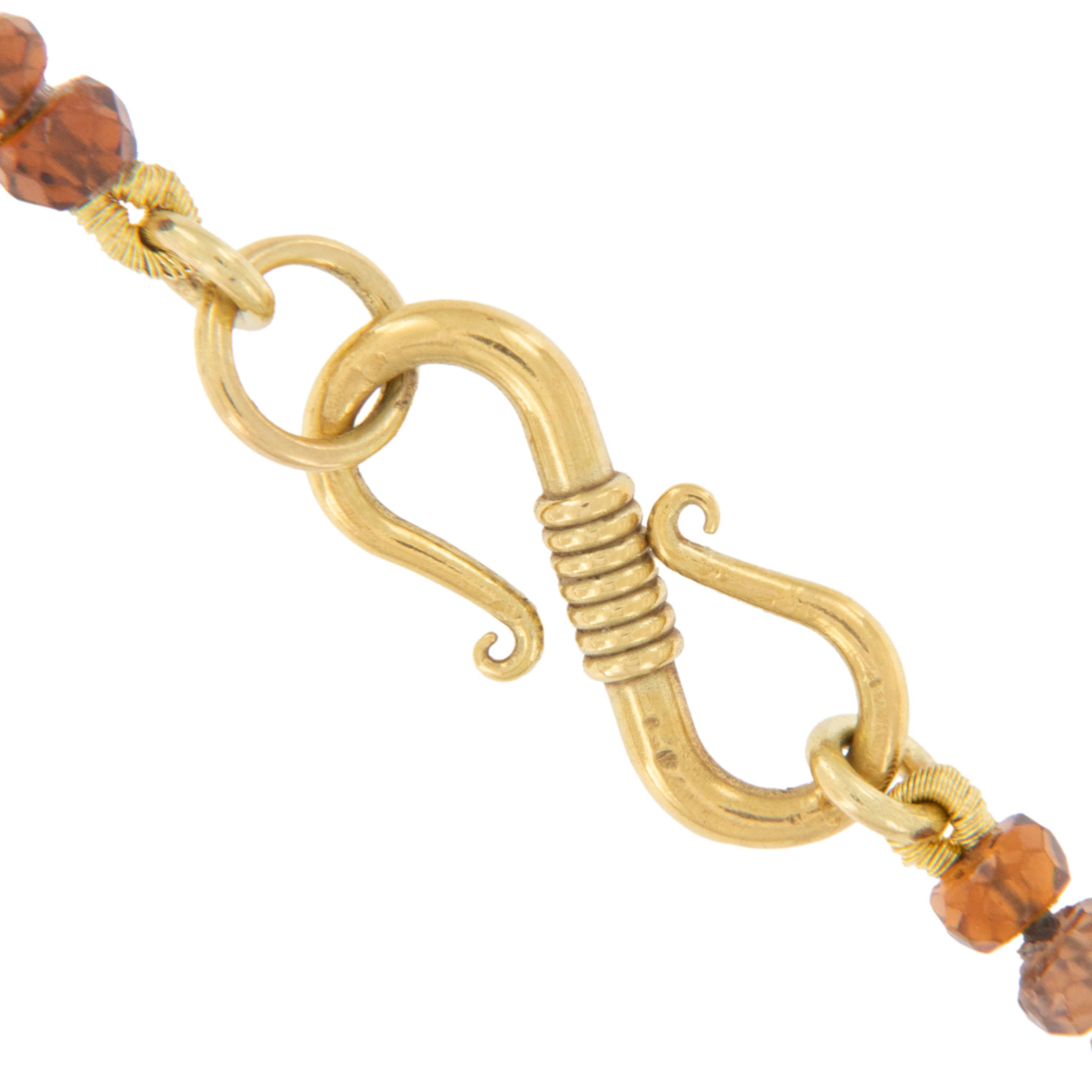 18 Karat Yellow Gold 50.15 Cttw Sapphire Bead Necklace In New Condition For Sale In Troy, MI
