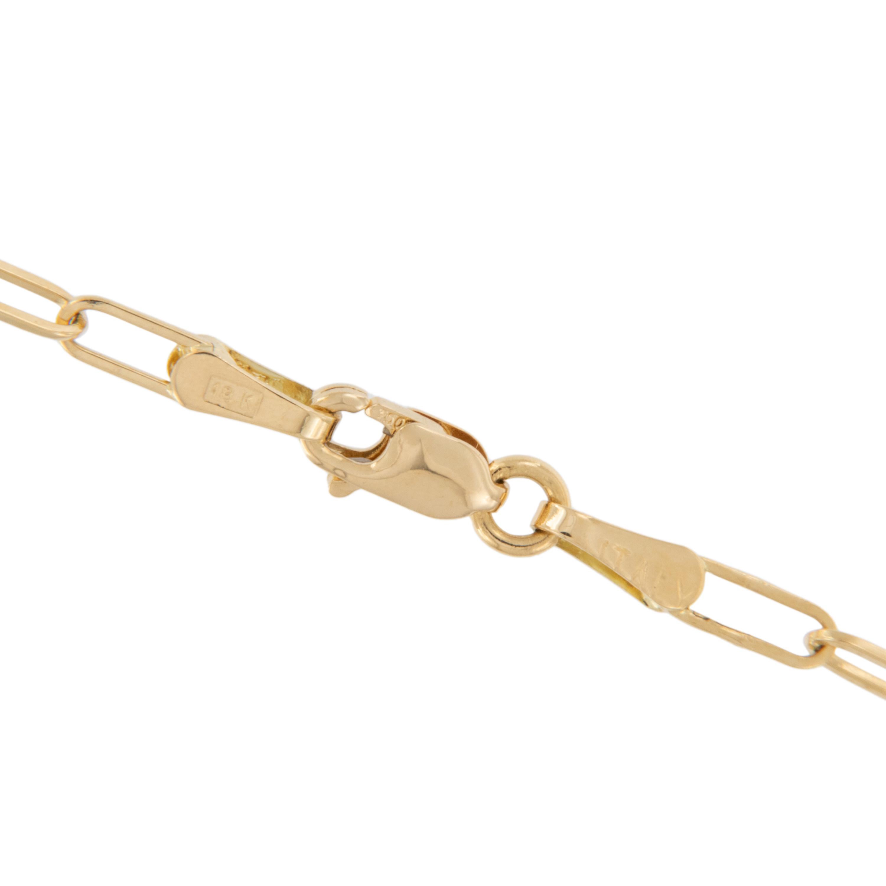 Cabochon Collana in oro giallo 18 carati da 5,03 carati di opale con catena a graffetta solida in vendita