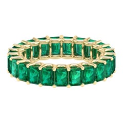 18 Karat Yellow Gold 5.39 Carat Emerald Solitaire Ring
