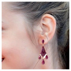 18 Karat Gelbgold 59,98 Karat Rubin und Diamant Cocktail-Ohrringe