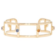 Brazalete de oro amarillo de 18 quilates con 6 zafiros naturales  Pulsera