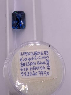 18 Karat Yellow Gold 6.09 Carat Blue Radiant Cut Sapphire Ring