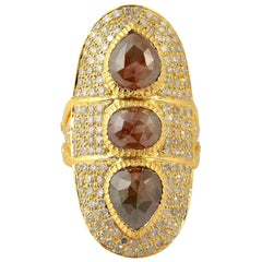 6.479 Karat Ausgefallener Diamant-Ring aus 14 Karat Gelbgold