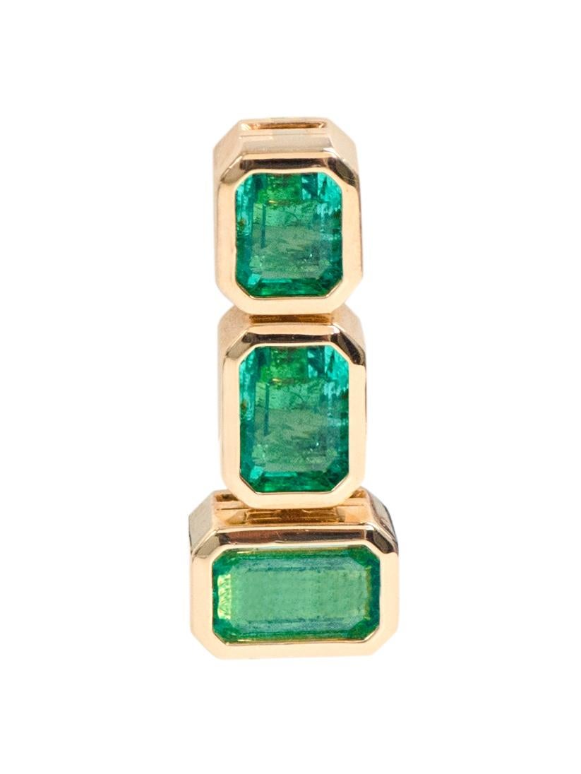 emerald bar earrings