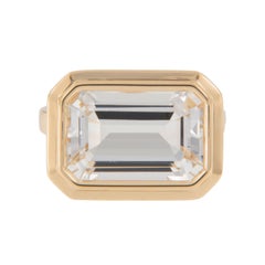 18 Karat Yellow Gold 6.94 Carat Rock Crystal Manhattan Ring by Goshwara