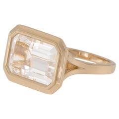 18 Karat Yellow Gold 6.94 Carat Rock Crystal Manhattan Ring by Goshwara