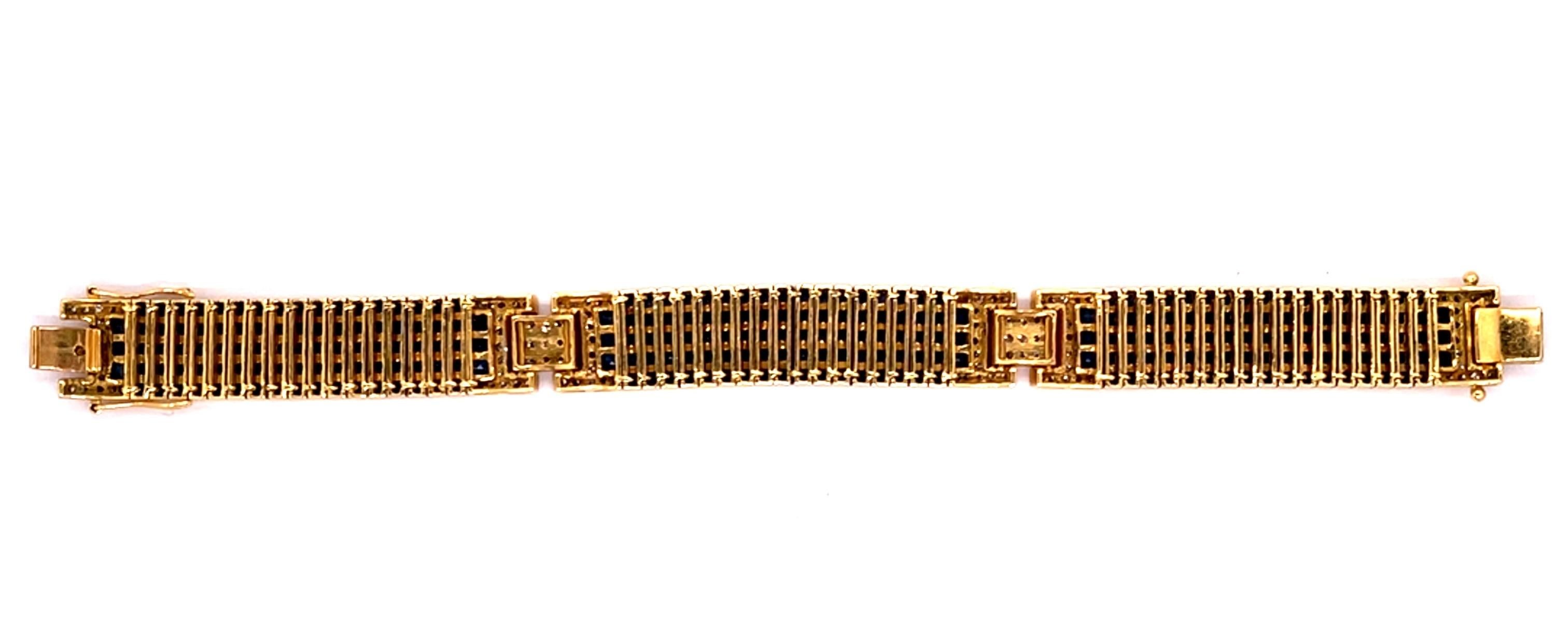 18 Karat Yellow Gold Sapphire and Diamond Bracelet 9