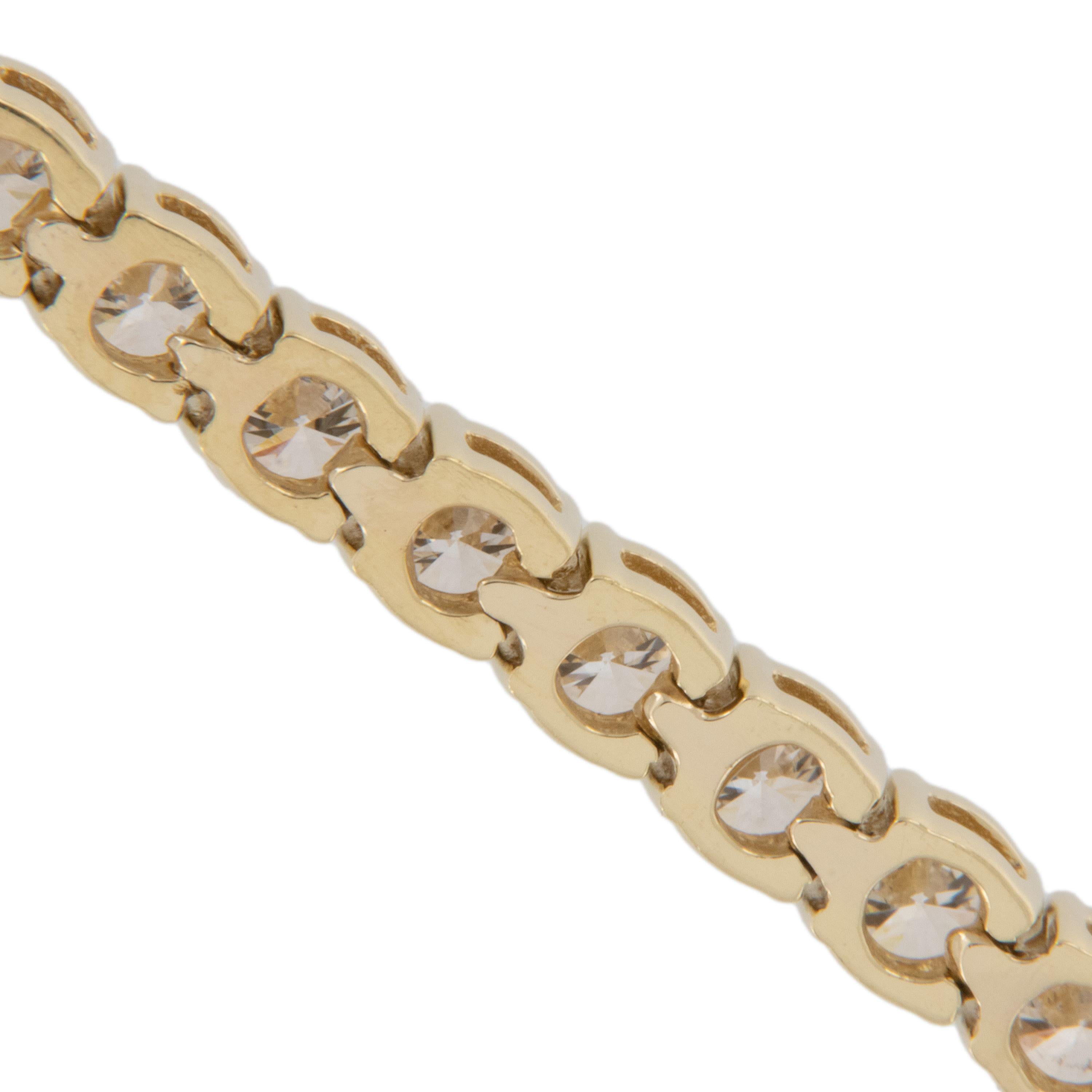 18 Karat Gelbgold 7,32 Cttw natürliches Diamant-Tennisarmband im Zustand „Neu“ im Angebot in Troy, MI