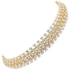 18 Karat Yellow Gold 8.25 Carat Diamond Bracelet