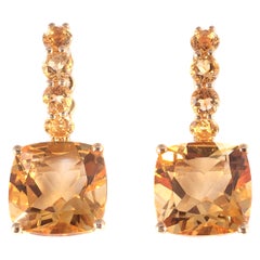 Pendientes de oro amarillo de 18 quilates y citrino de 9,10 quilates