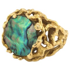 Abalone-Ring aus 18 Karat Gelbgold von Gubelin, 1970er Jahre