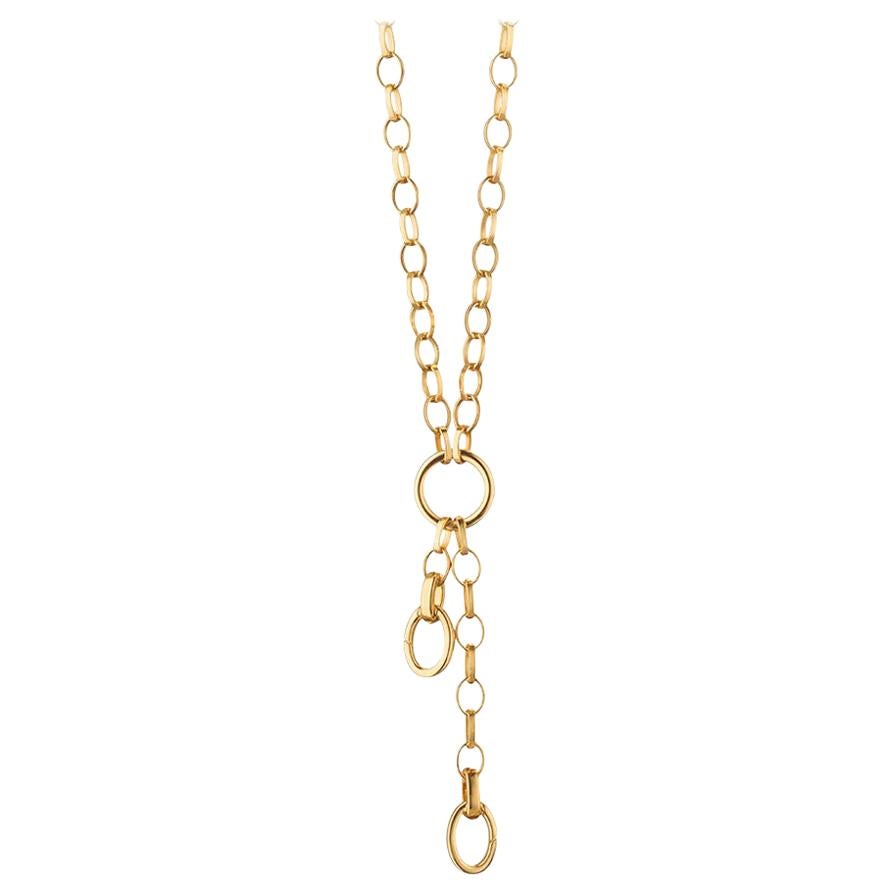 18K Yellow Gold, Add Your Own Charms, Large Link Necklace in 34"