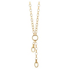 18K Yellow Gold, Add Your Own Charms, Large Link Necklace in 34"