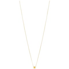 18 Karat Yellow Gold Adjustable Cube Necklace