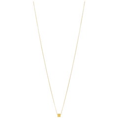 18 Karat Yellow Gold Adjustable Cube Necklace