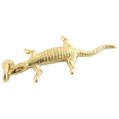 18 Karat Yellow Gold Alligator Charm