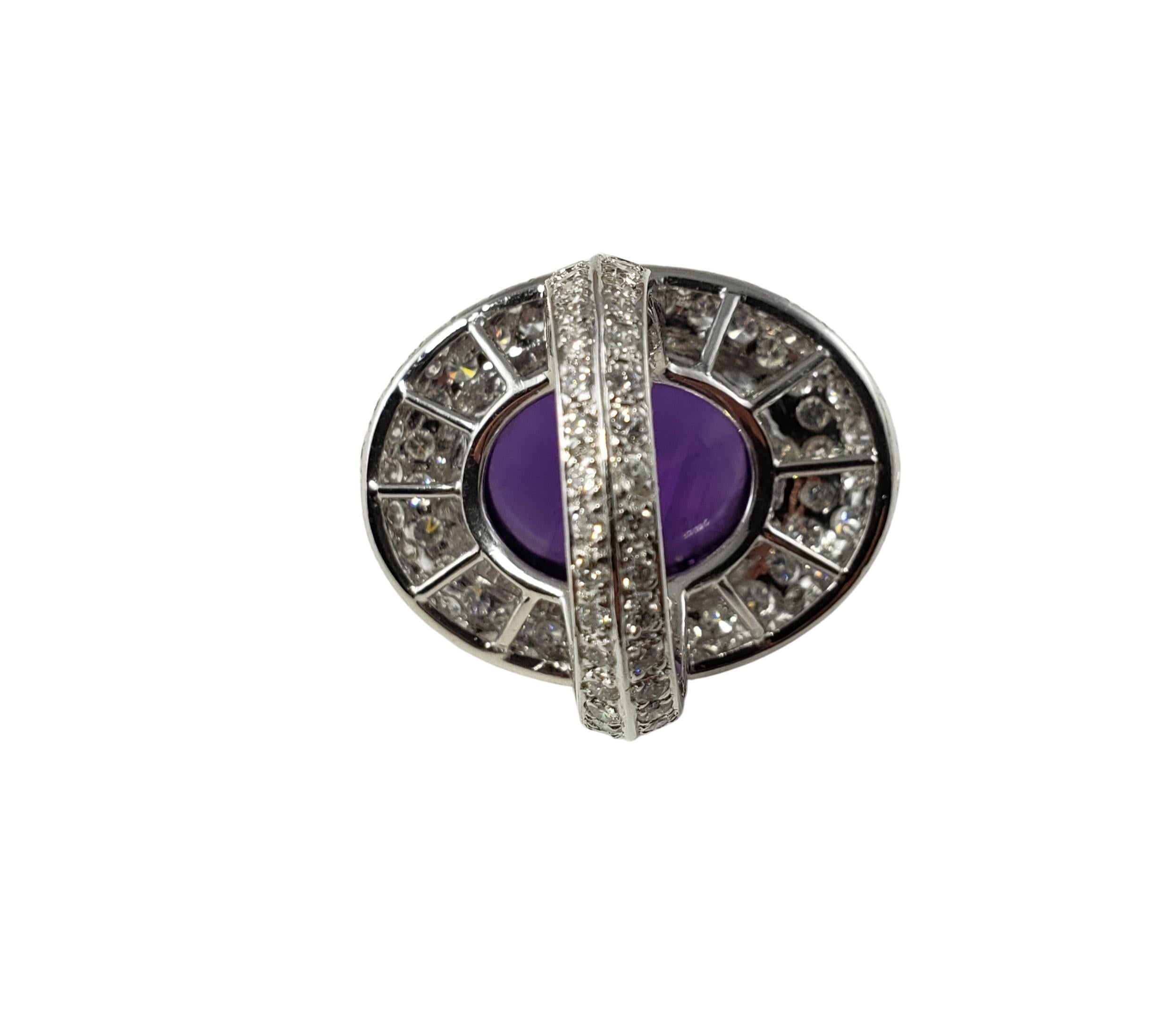 Women's or Men's 18 Karat Yellow Gold Amethyst and Diamond Ring GIA Certified For Sale