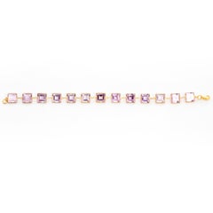 18 Karat Yellow Gold Amethyst Bracelet