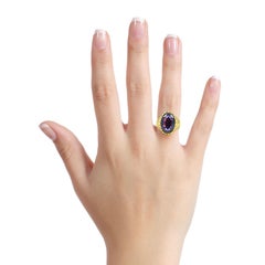 18 Karat Yellow Gold Amethyst Cocktail Ring