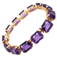 18 Karat Roségold Amethyst Gliederarmband