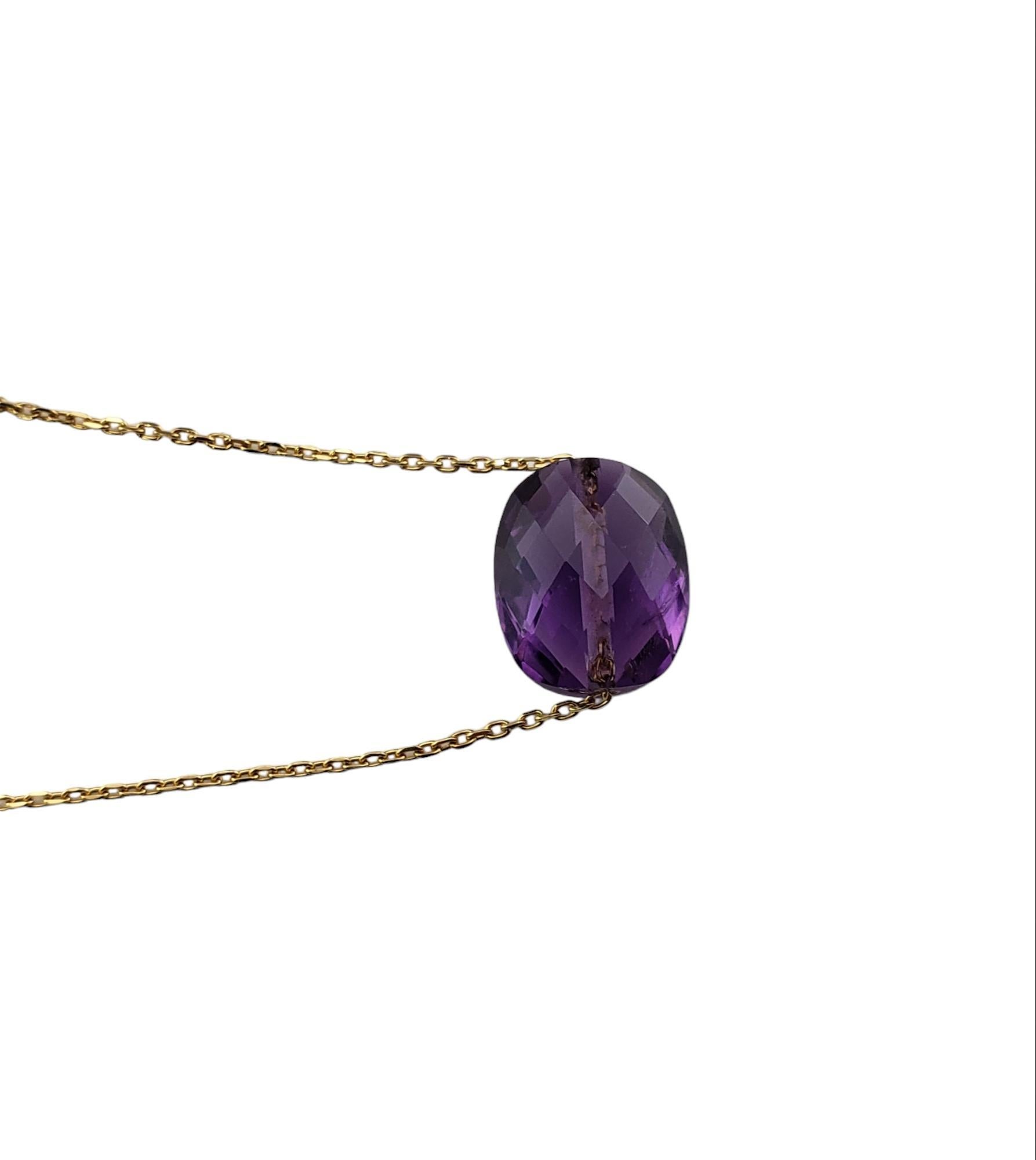 18 Karat Yellow Gold Amethyst Necklace #15947 In Good Condition For Sale In Washington Depot, CT