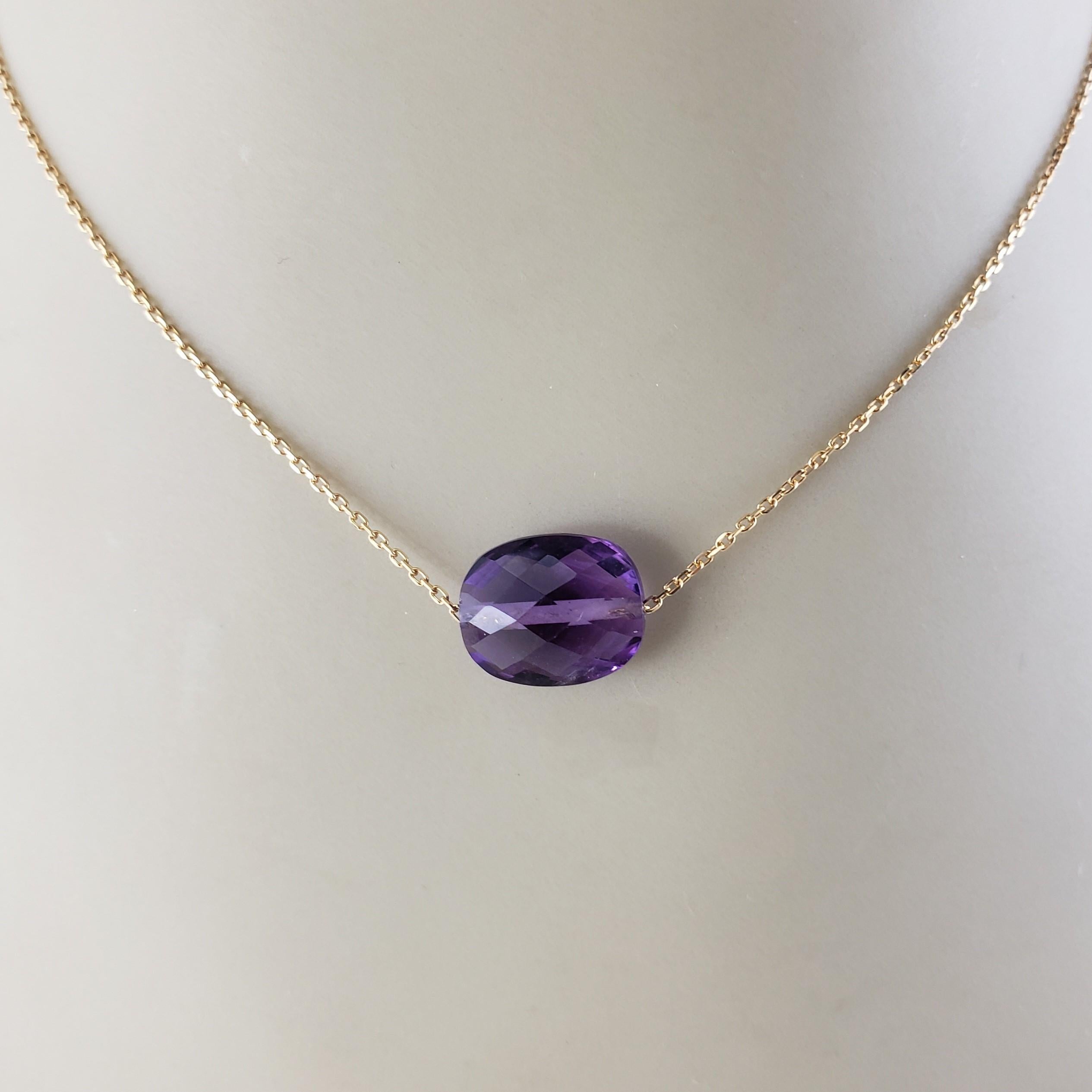 18 Karat Yellow Gold Amethyst Necklace #15947 For Sale 4
