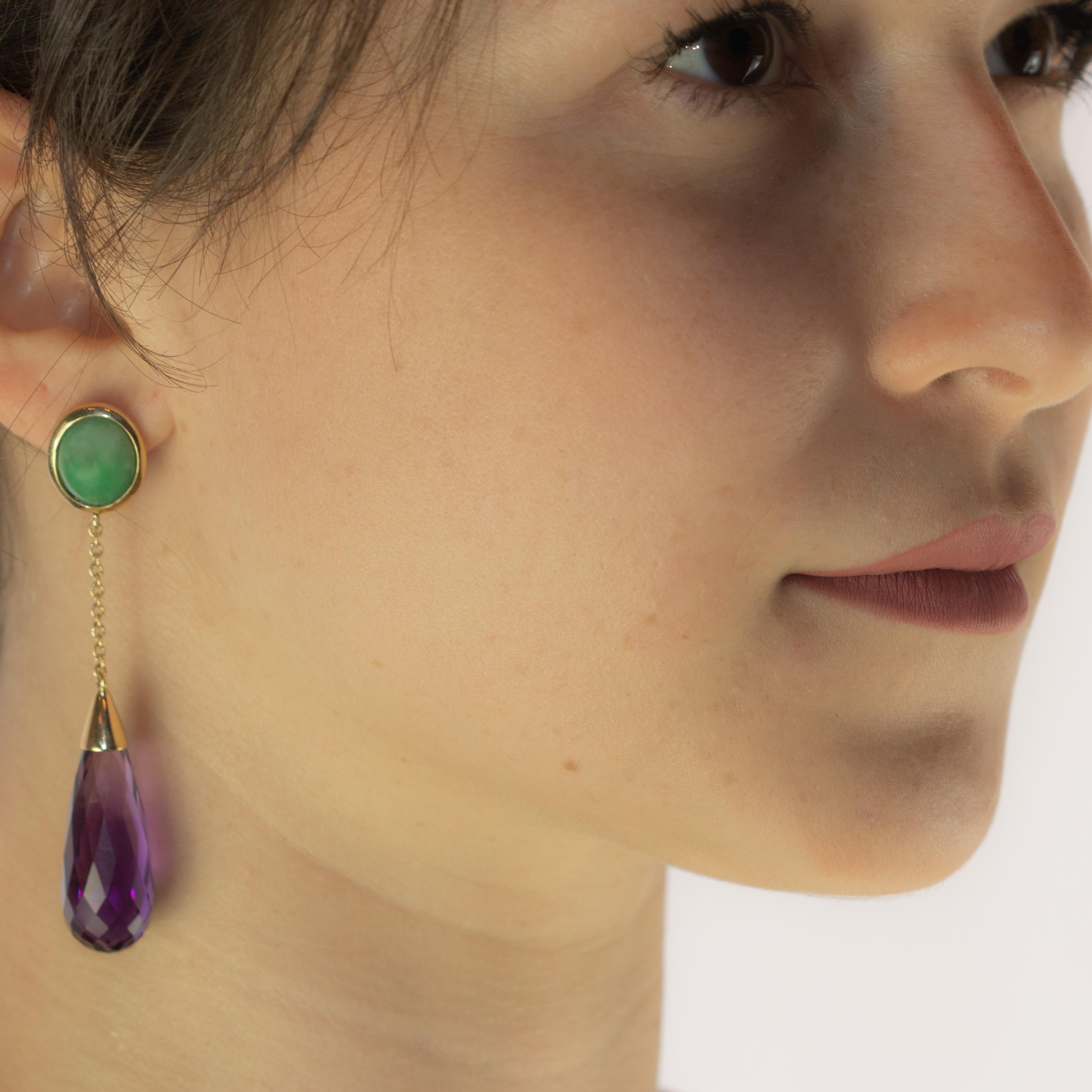 purple long earrings