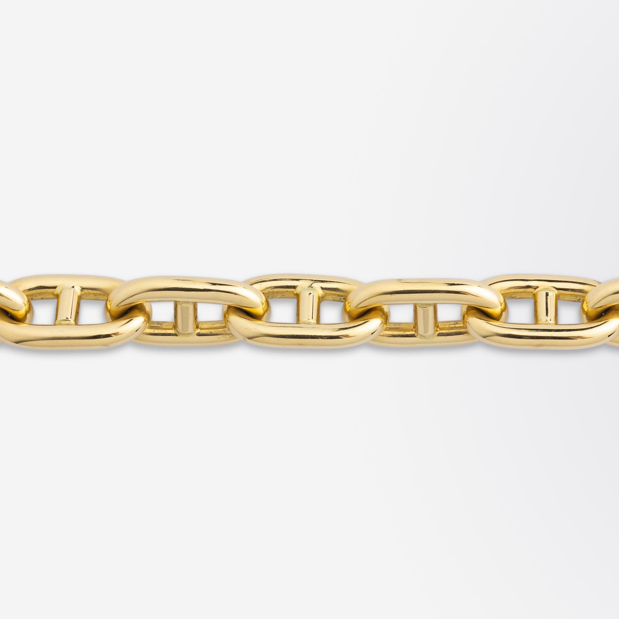 18 Karat Yellow Gold Anchor Link Bracelet With Toggle Clasp In Good Condition In Brisbane City, QLD