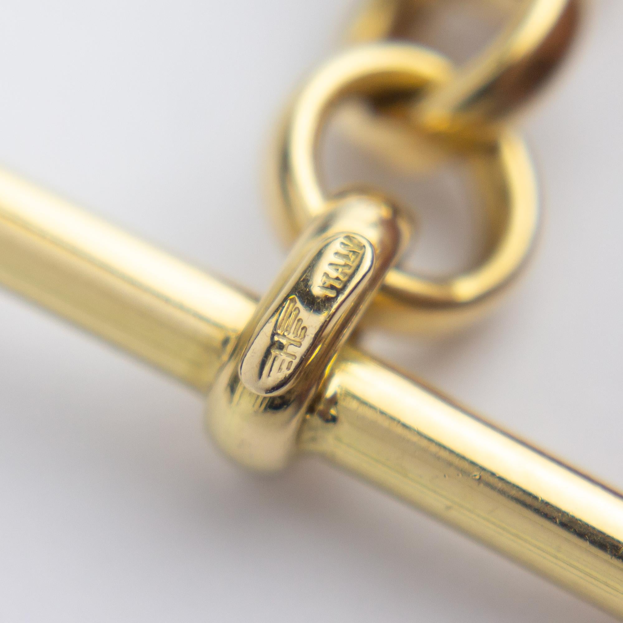 Bracelet à maillons ancre en or jaune 18 carats avec fermoir à bascule Unisexe en vente