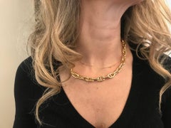 18 Karat Yellow Gold Anchor Link Necklace