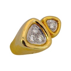 18 Karat Yellow Gold and .40 Carat Diamond, Double Triangle Ring
