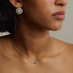 18 Karat Yellow Gold and a 0.90 Carat Ceylon Sapphire Chain Necklace
