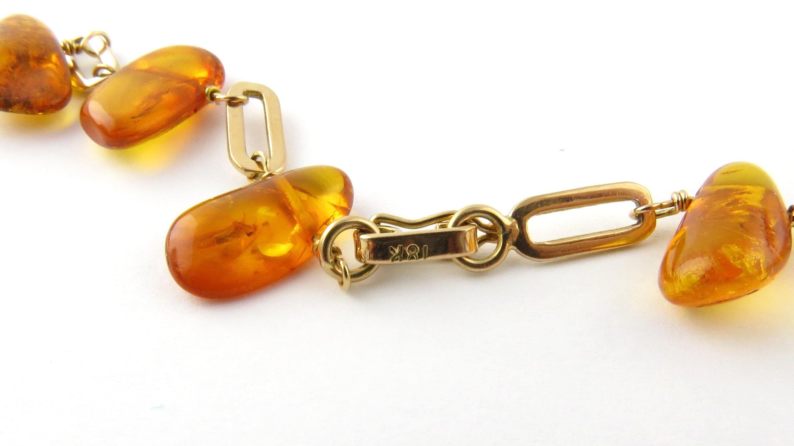 18 Karat Yellow Gold and Amber Necklace 2