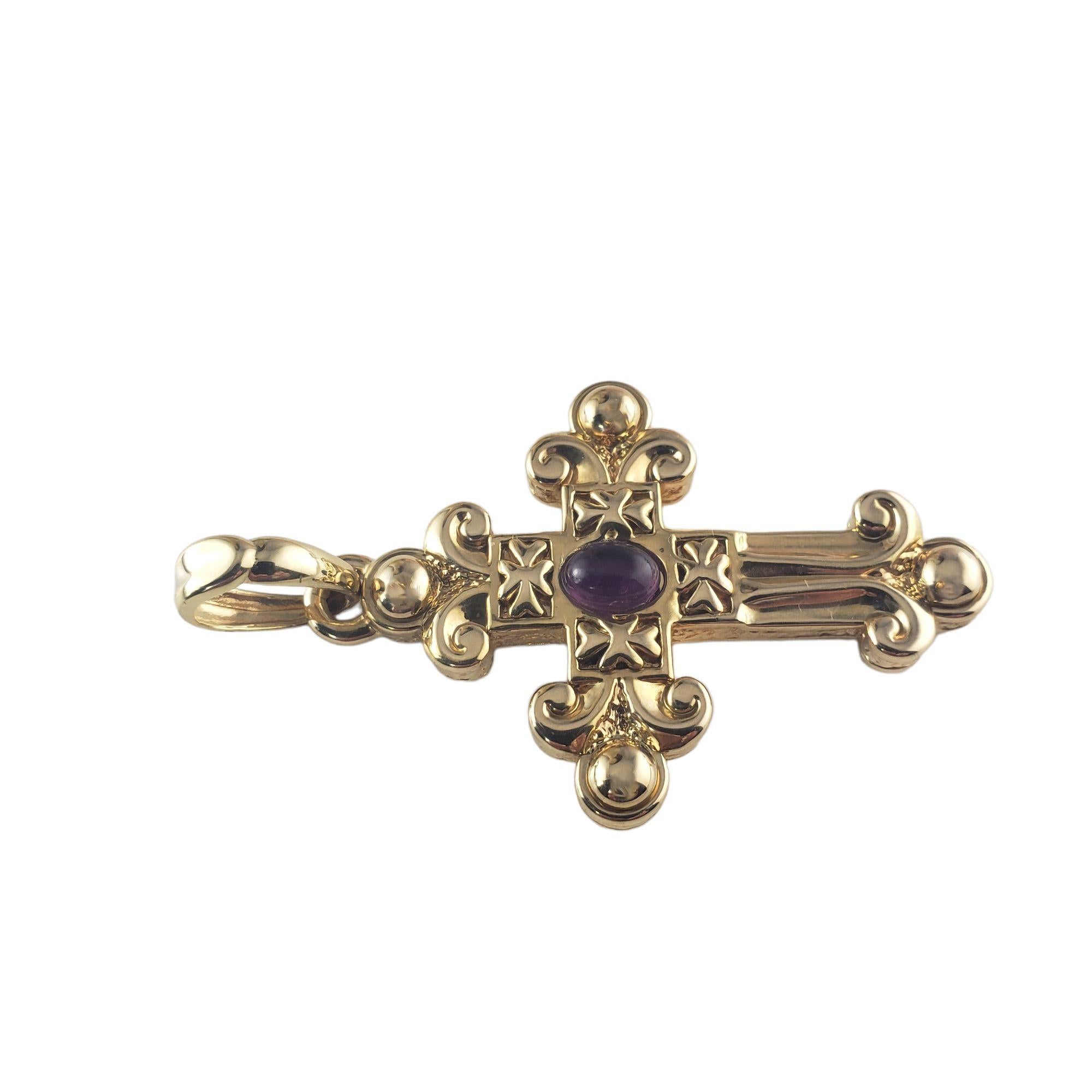 18 Karat Yellow Gold and Amethyst Cross Pendant #16530 In Good Condition For Sale In Washington Depot, CT