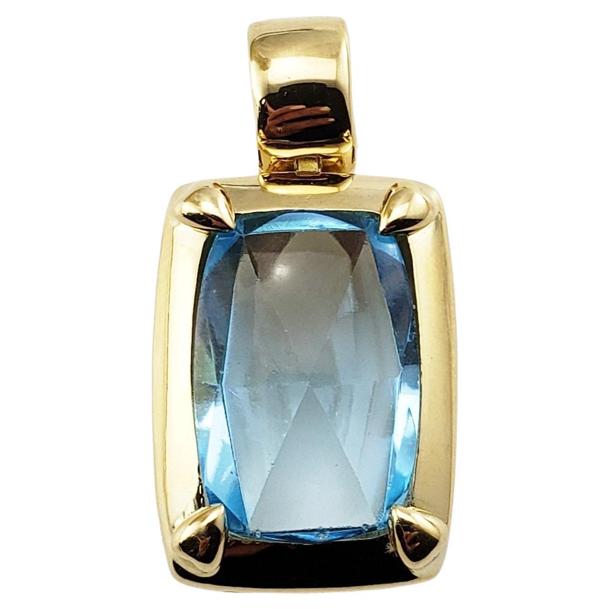 18ct White Gold 1.21ct Pear Cut Blue Topaz and Diamond Pendant