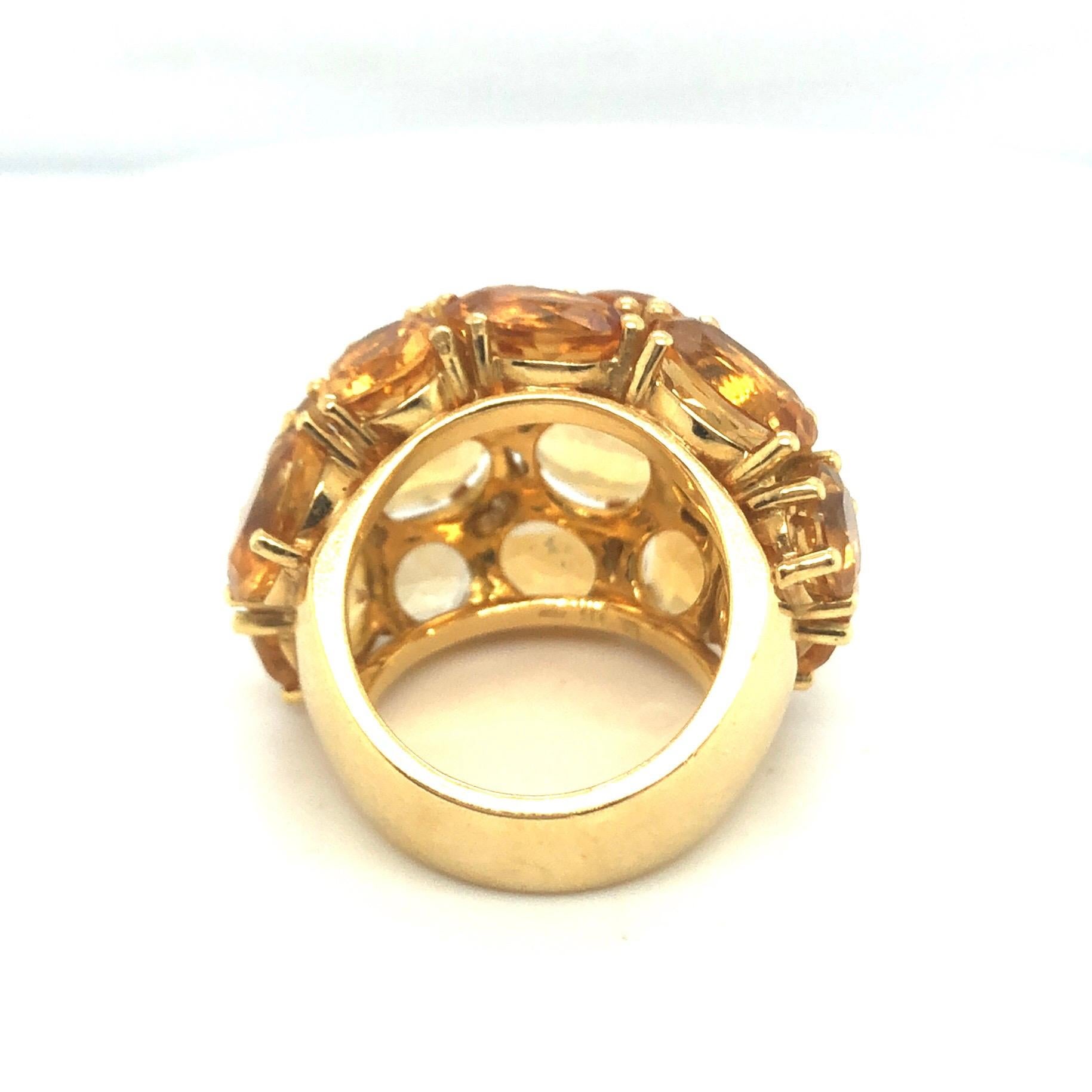 Cocktailring aus 18 Karat Gelbgold und Citrin, um 2000 (Zeitgenössisch)